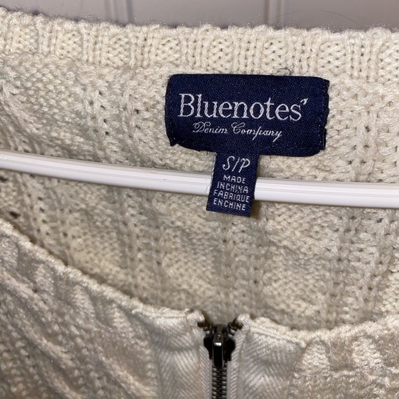 Bluenotes Cream Zipup Scoop Neck Cardigan | SIZE: S - Picture 7 of 10